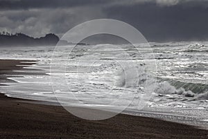 Gleneden beach in stormy weather