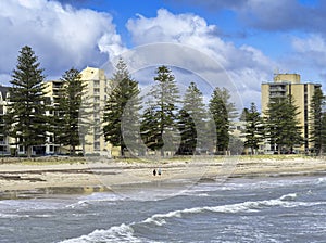 Glenelg beach with apartment blocks on the shore