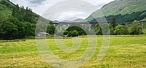 Glenfinnan Viaduct, popular bridge, Scotland, UK