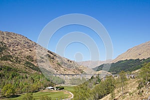 The Glenfinnan Viaduct in the Scottish highlands