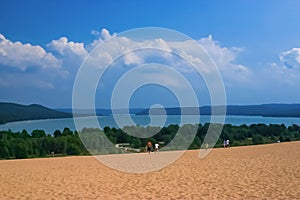 Glenn Lake viewed from the top of the Sleeping Bear Dunes Dune Climb