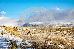 Glenveagh National Park covered in snow, County Donegal - Ireland