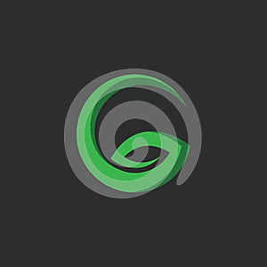 Gletter leaf icon vector concept design template