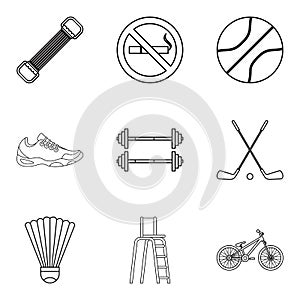 Glibness icons set, outline style