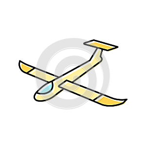 glider airplane aircraft color icon vector illustration