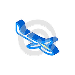 glider airplane aircraft isometric icon vector illustration