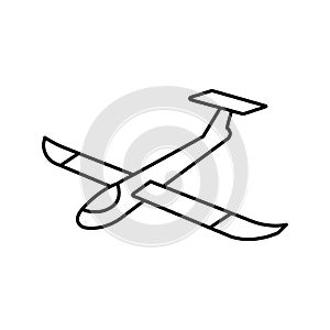 glider airplane aircraft line icon vector illustration