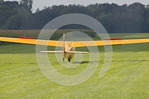 Glider in landing