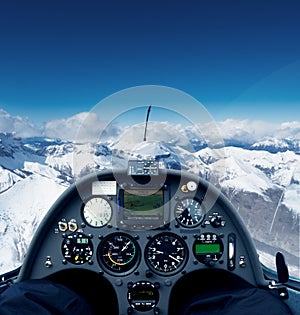 Glider over the alps