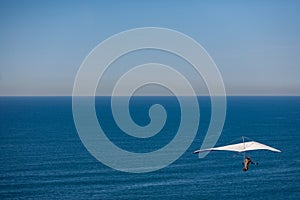 Glider over the Pacific Ocean in California