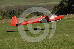 Glider,sailplane taking off.