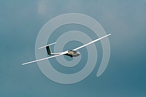 Glider soars in the sky