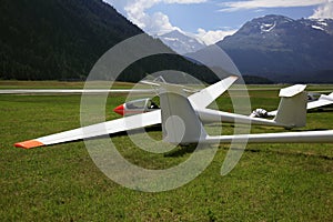 Gliders in the mountains of St Moritz