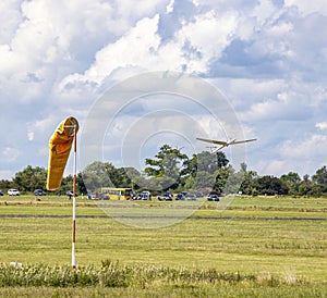 Gliding launch point with glider being winch launched