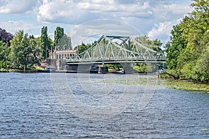 Glienicke Bridge across the Havel River, the famous Bridge of Spies in Berlin, Germany