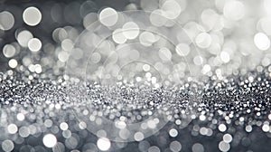 Glimmering Elegance: Abstract Silver Bokeh Symphony