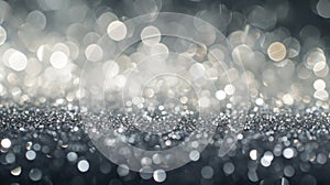 Glimmering Elegance: Abstract Silver Bokeh Symphony