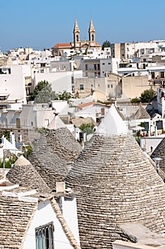 Glimpse of Alberobello, Apulia, Italy.