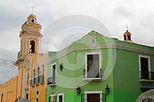 Glimpse of the colonial city of Puebla, Mexico