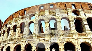 A glimpse of the Coloseum in Rome in Italy