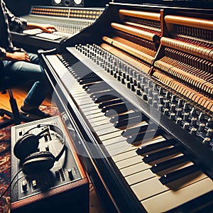 A Glimpse into the Creative Process: Piano and Studio Equipment