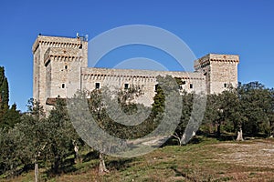 Glimpse of the fortress Albornoz, narni, italy