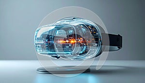 Futuristic VR Headset Showcasing Future Tech