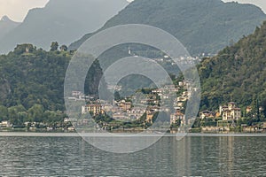 A glimpse of Lake Lugano, Switzerland, where the hamlet of Figino overlooks the lake