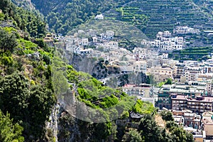 Glimpse of the village of Maiori on the Amalfi coast