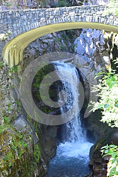 A glimpse of the waterfalls around Mt Rainier National Park in Washington