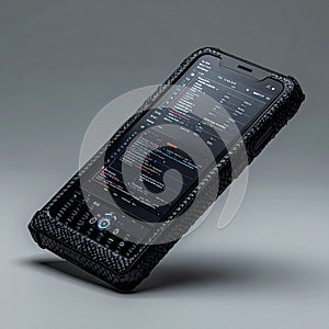 Futuristic Smartphone in a Rugged Protective Case