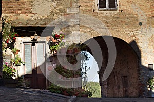 Glimpses of the town of Castiglione d'Orcia, Italy