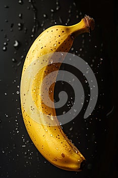 Glistening Banana on Noir - AI Generated
