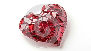 Glistening red broken heart, depicting the fragmentation of love, Ai Generated