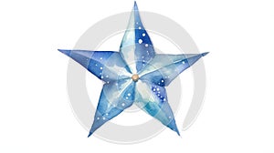 Glistening Watercolor Christmas Star Shining Brightly in Winter Night Sky AI Generated