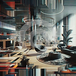 Glitch Art Introducing digital glitches and distortions to furni photo