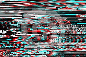 Glitch background. Computer screen error. Digital pixel noise abstract design. Photo glitch. Television signal fail
