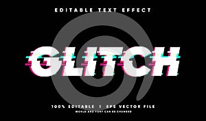 glitch black background vector text effect with modern style