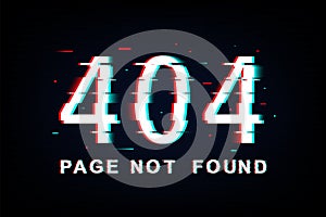 Glitch concept 404 error page not found