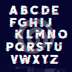 Glitch displacement type letters photo