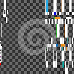 Glitch elements on transparent background photo