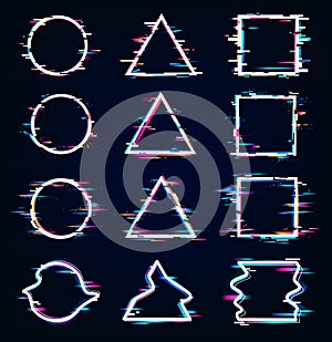 Glitch frame vector