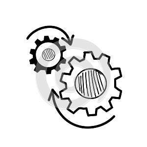 Glitch free cogwheel illustration vector photo