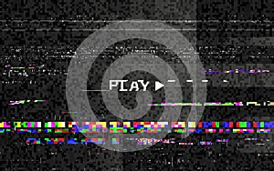 Glitch play with vhs effect. Color digital distortions. Random elements in motion. Futuristic dynamic effect. Video