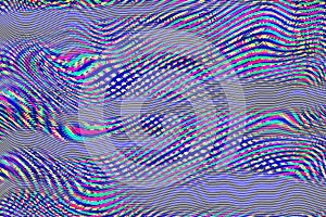 Glitch psychedelic background. Old TV screen error. Digital pixel noise abstract design. Computer bug. Television signal