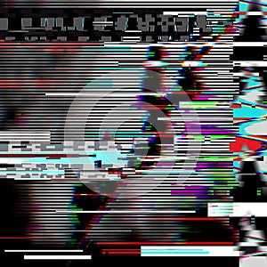 Glitch psychedelic background. Old TV screen error. Digital pixel noise abstract design. Computer bug. Television signal