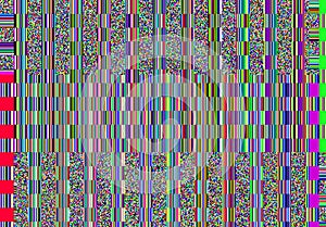 Glitch psychedelic background. Old TV screen error. Digital pixel noise abstract design. Photo glitch. Television signal