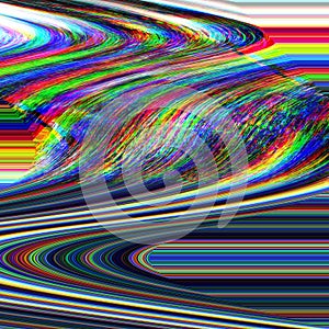 Glitch psychedelic background. Old TV screen error. Digital pixel noise abstract design. Photo glitch. Television signal