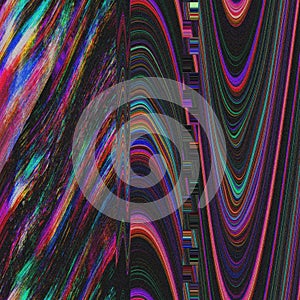 Glitch psychedelic background. Old TV screen error. Digital pixel noise abstract design. Photo glitch. Television signal