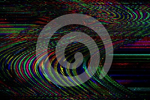 Glitch psychedelic background Old TV screen error Digital pixel noise abstract design Photo glitch Television signal